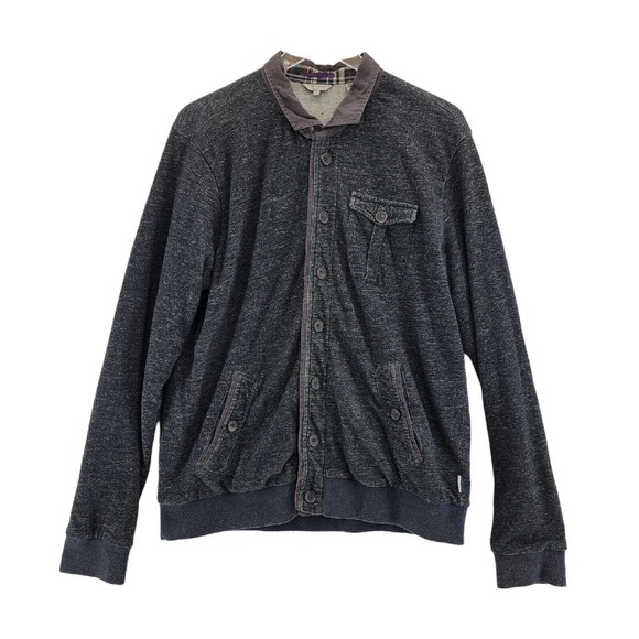 Ted Baker Other - Ted Baker London Men's Cardigan Sweatshirt Charcoal Gray Cotton Size 6 2XL